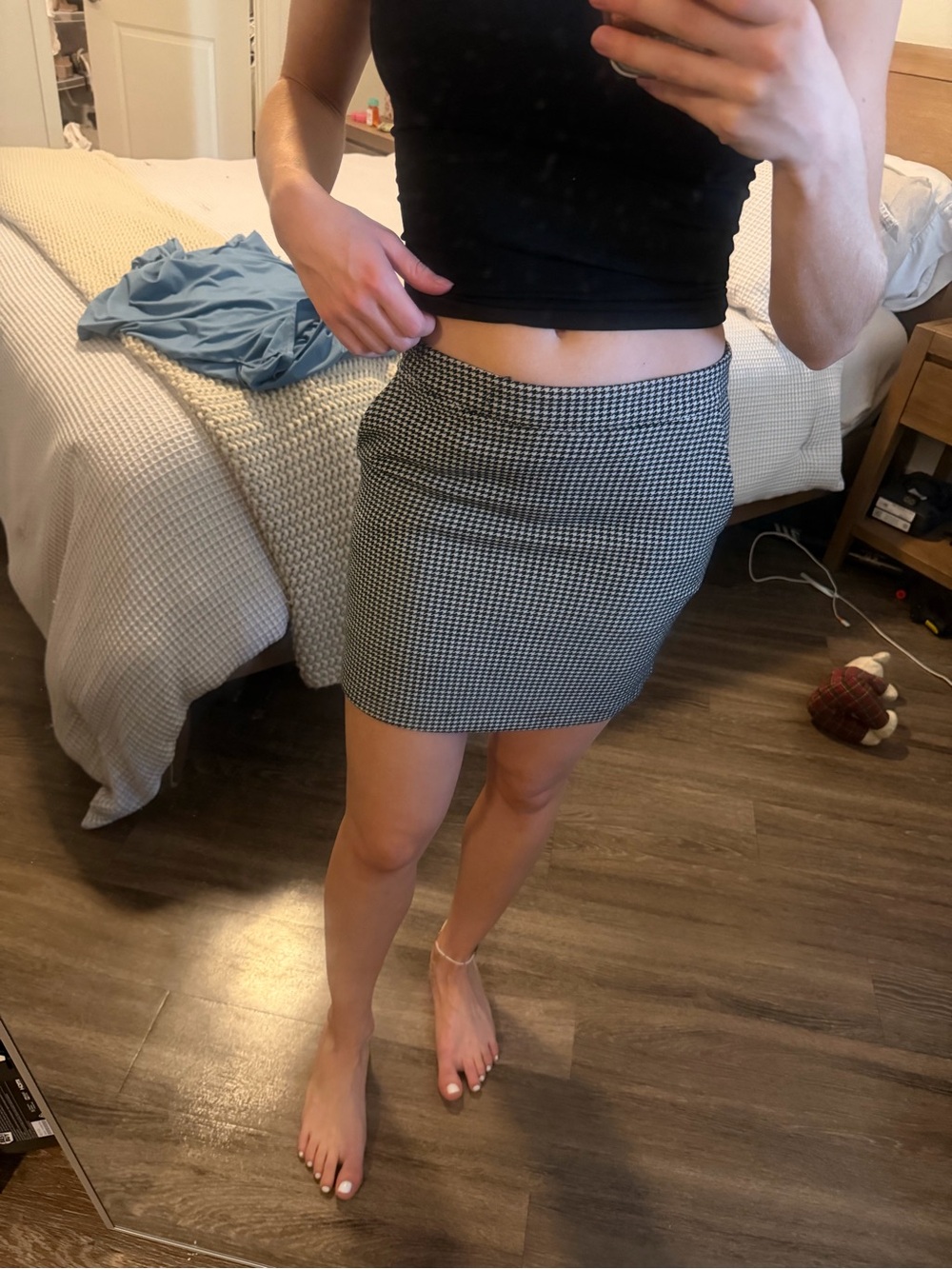 Black & White Mini Skirt - Women's Classic Fit